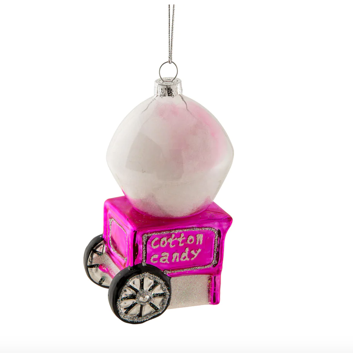 Cotton Candy Machine Glass Ornament